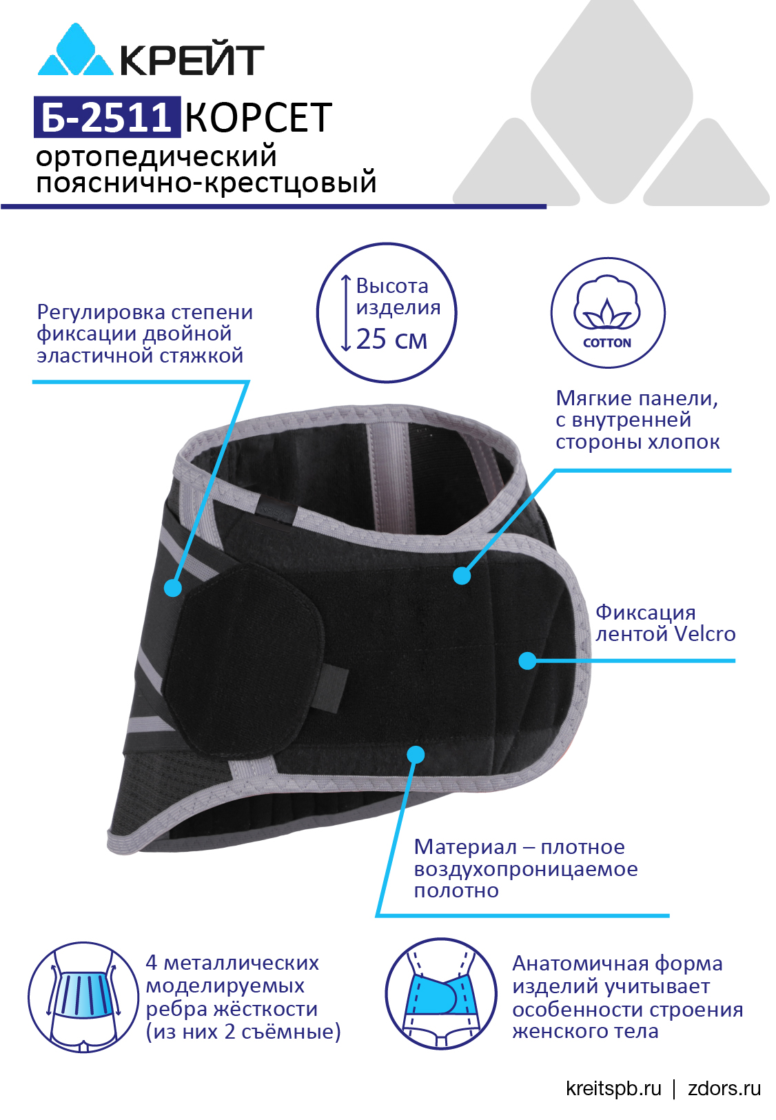 Б-2511 Корсет ортопедический пояснично-крестцовый
